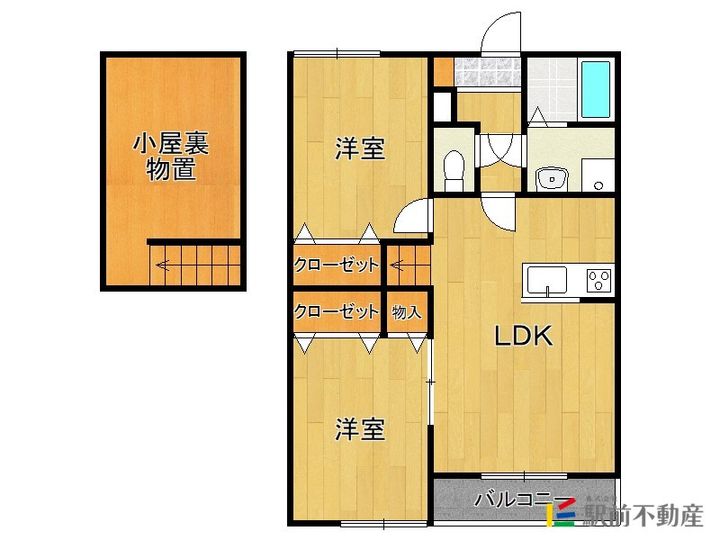 パーチェ・大川B棟202の間取り