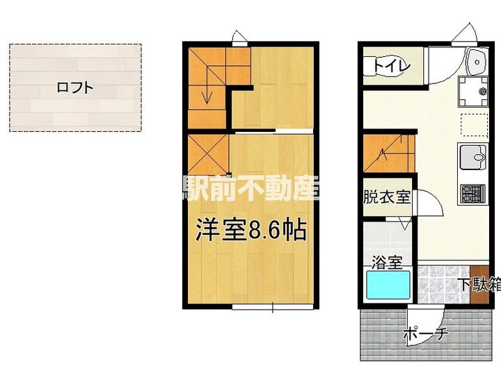ナナザスタイル鶴田B-6の間取り