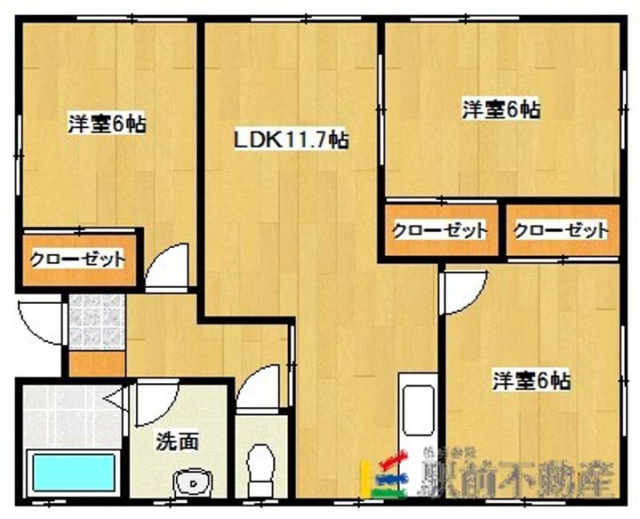 福岡県筑後市長浜(一戸建)の賃貸物件Fの間取り