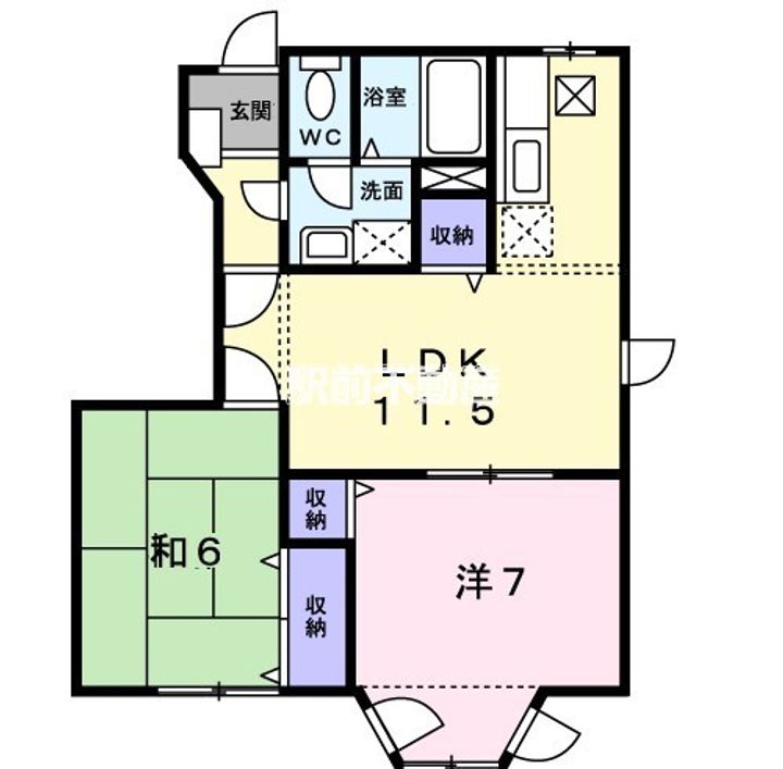 アンソレイエメゾン一号館101の間取り