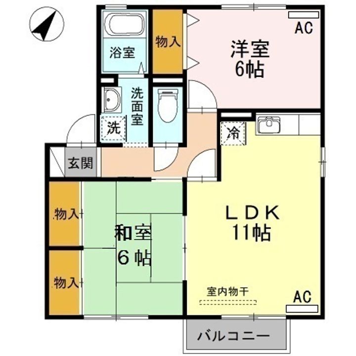 ディアコートA・B棟.B201の間取り