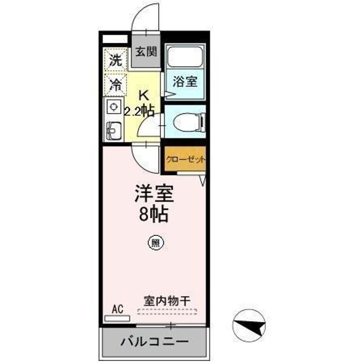 バウハウス弐番館206の間取り