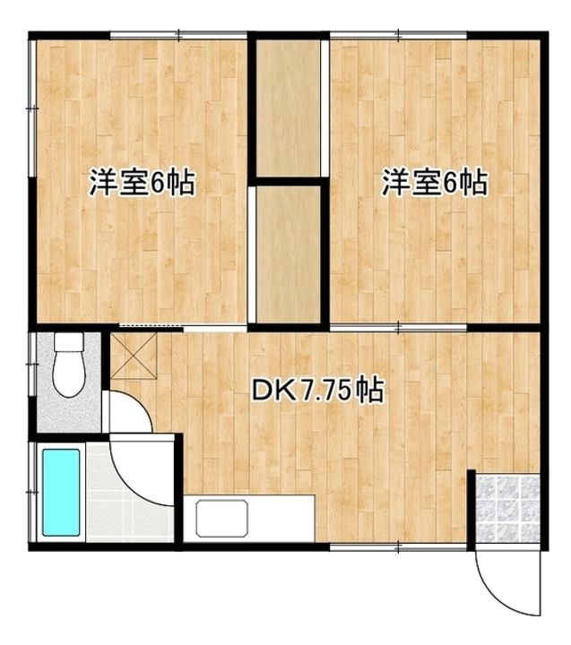 ハイツ百合B棟101の間取り