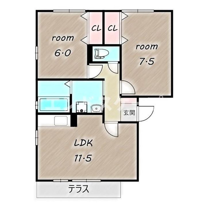 リビングタウン双葉 Bの間取り