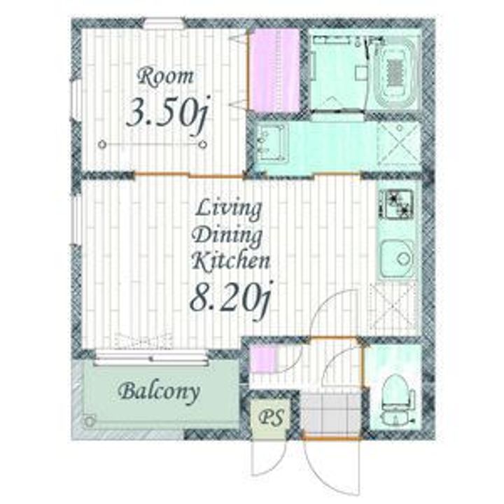 Cherim 本陣十王町Ⅱ Southの間取り