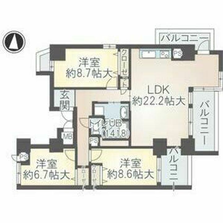 イーグルヘッド橦木の間取り