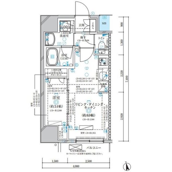 ディアレイシャス名古屋浄心301の間取り