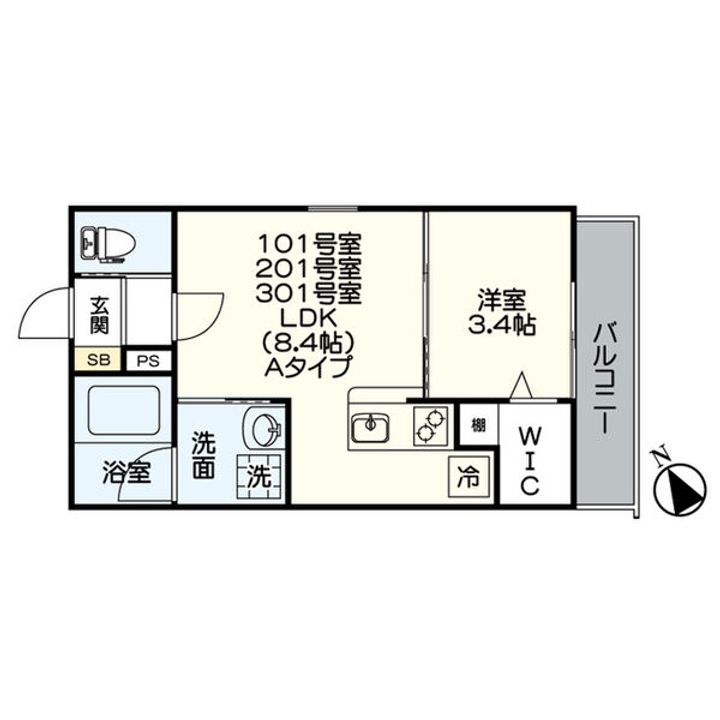 ジュネス桜駅前101の間取り