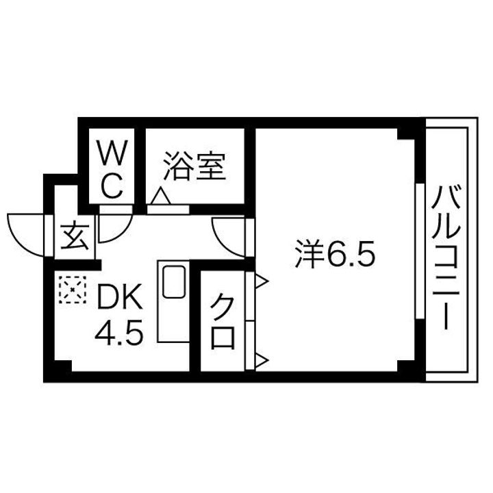 アメニティハイツ中砂203の間取り