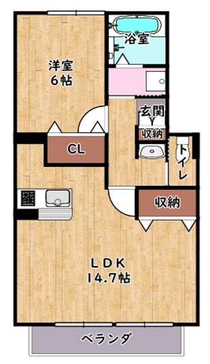 サンフラットおがたⅠ棟の間取り