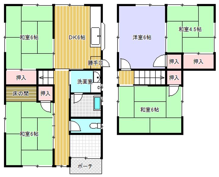 滋賀県湖南市柑子袋西4丁目(一戸建)の賃貸物件1の間取り