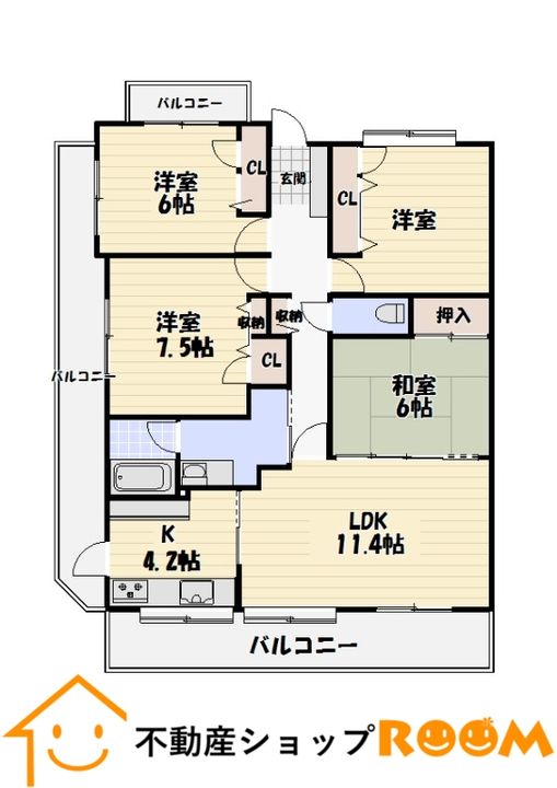 エバーライフ羽犬塚壱番館の間取り