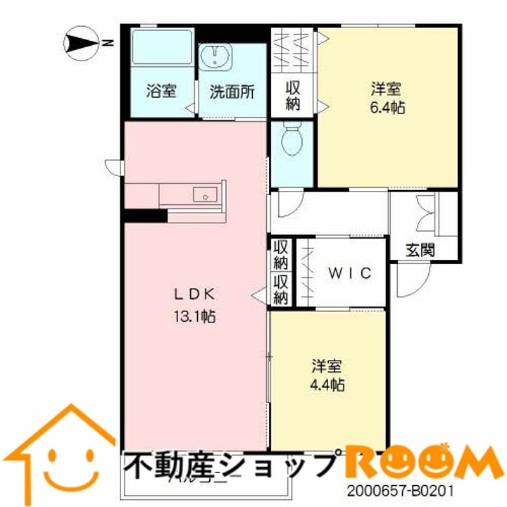 エアホルク ヴィラ B棟201の間取り