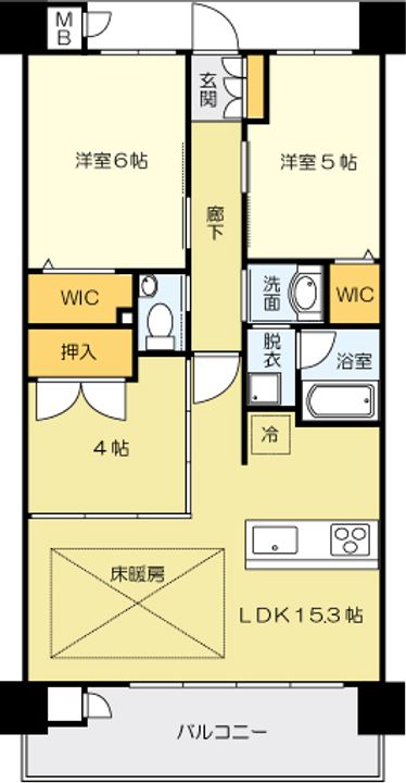 アーティックス門司ヘリテイジ1707の間取り