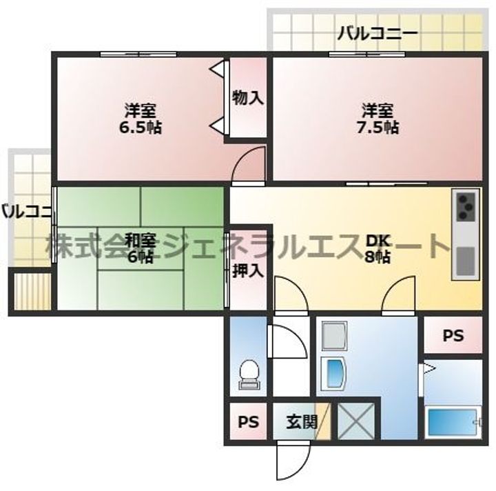 ヒルズシティ寝屋川502の間取り