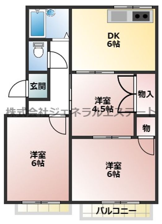 コーポ桑才C棟203の間取り