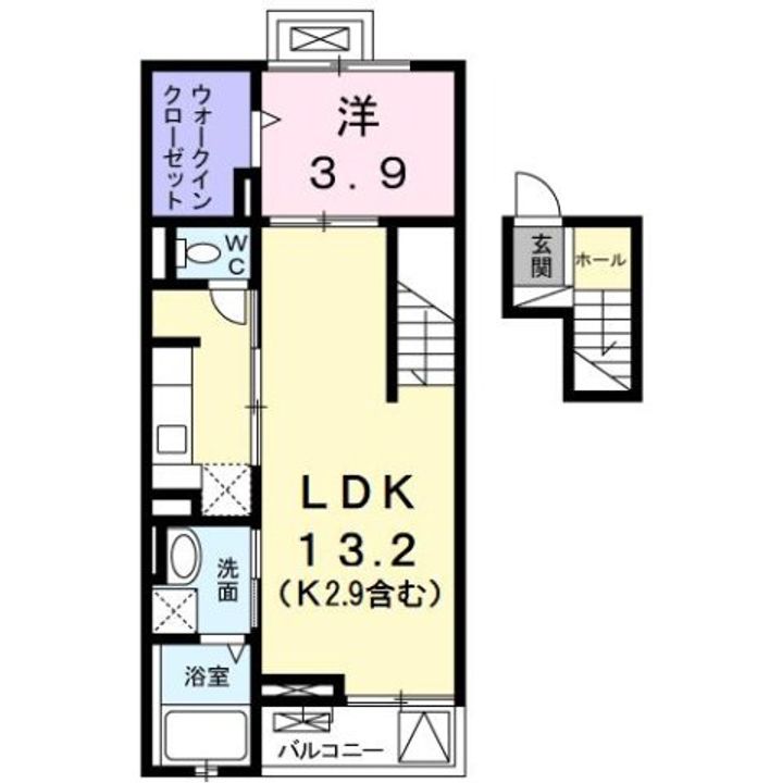 グゥテェ ライゼ Bの間取り