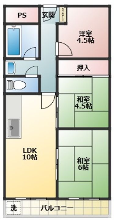 大阪府門真市末広町(マンション)の賃貸物件503の間取り