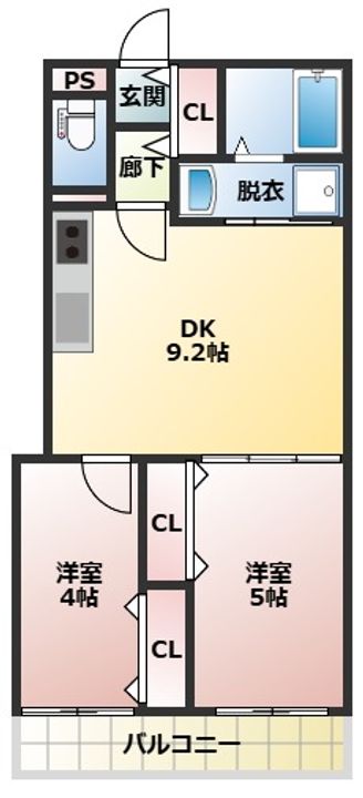 プレサンスクレージュ喜里川町の間取り