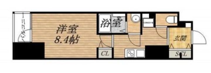 大阪府大阪市中央区平野町1丁目(マンション)の賃貸物件8fの間取り