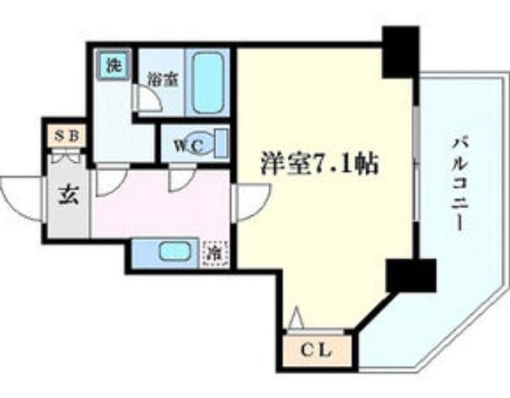 大阪府大阪市中央区常盤町1丁目(マンション)の賃貸物件10fの間取り