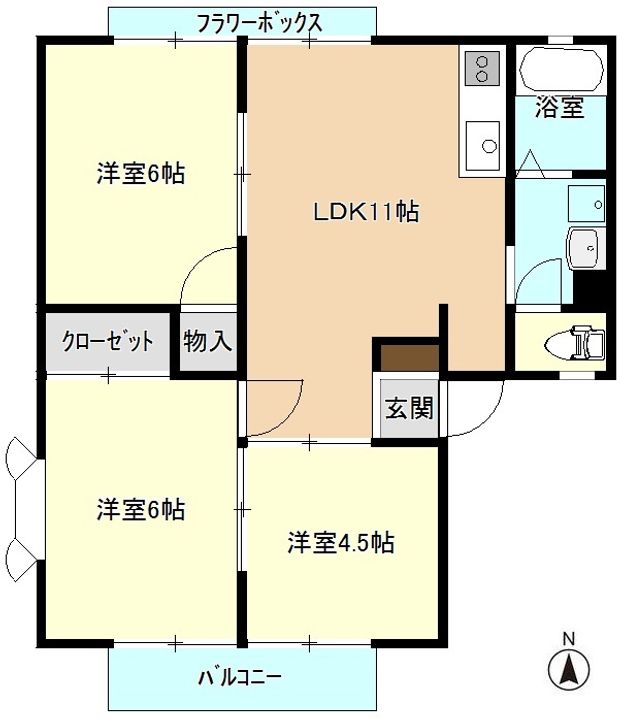 グリーンヴィレッジ高橋A203の間取り