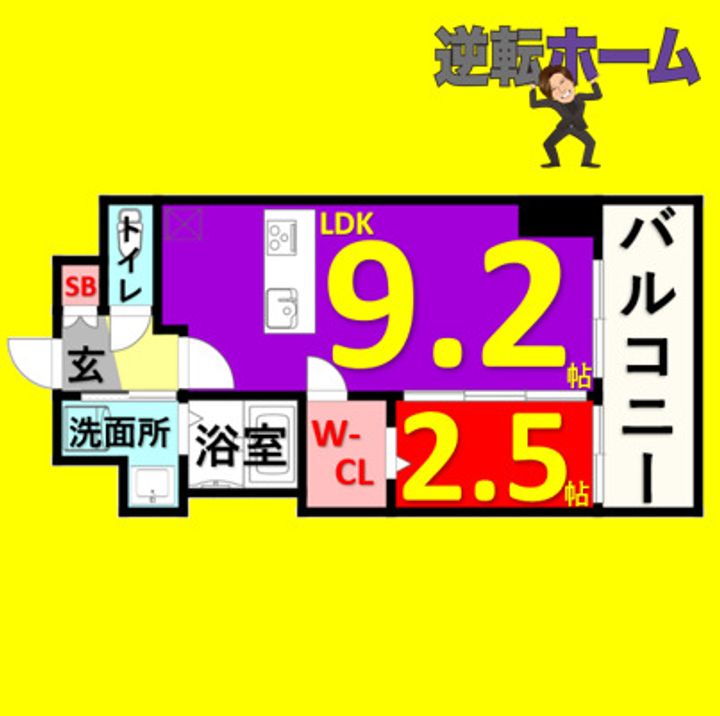 エステムコート名古屋新栄Ⅱアリーナの間取り