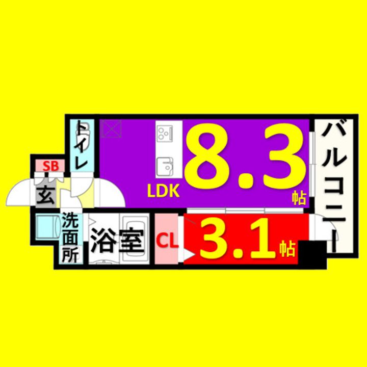 プレサンスSAKAEフロントの間取り