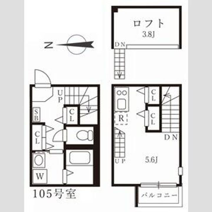 愛知県名古屋市中村区上石川町1丁目(アパート)の賃貸物件105の間取り