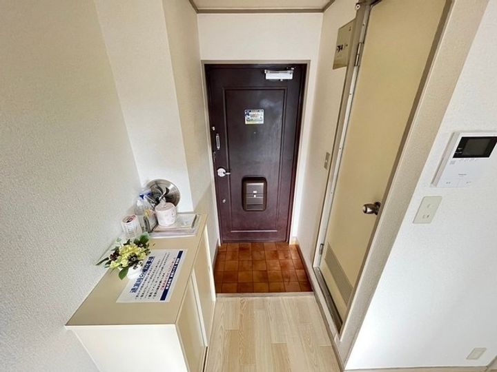 迫マンションの玄関