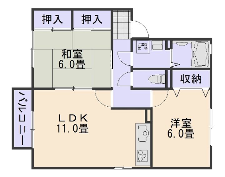 セジュール行友IIの間取り