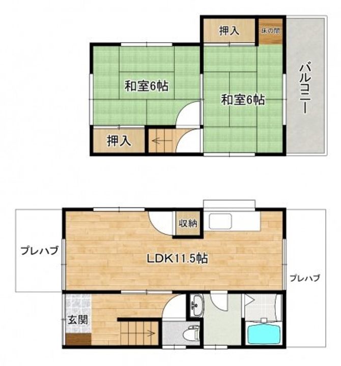 広島県広島市安佐南区相田7丁目(一戸建)の賃貸物件の間取り