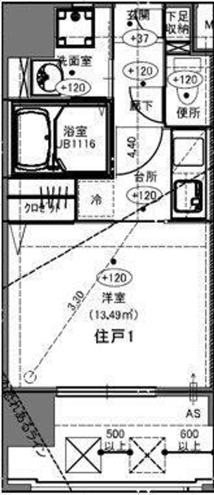 メイクス博多石城の間取り