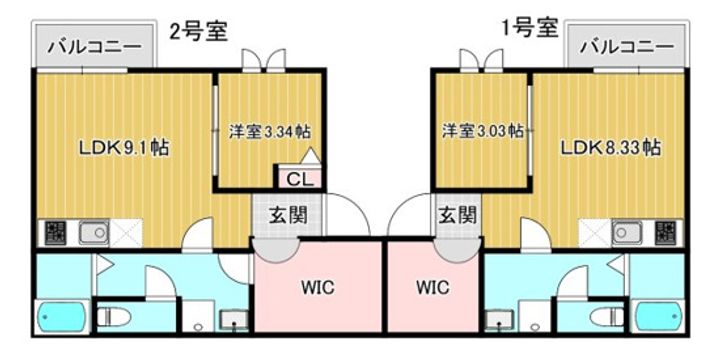 ilusion箱崎北302の間取り