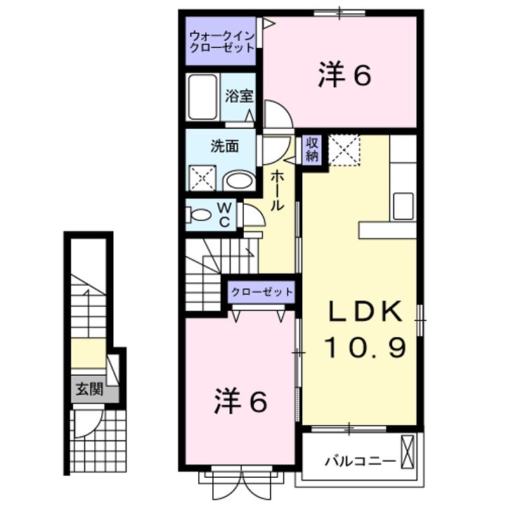 グランパール延方Ⅲの間取り