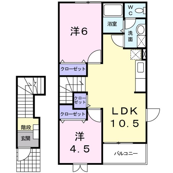 ドエル 西脇 Aの間取り