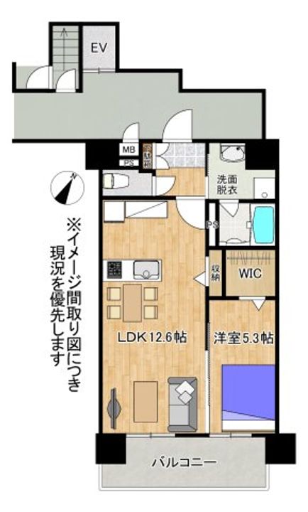 Paradiso大津B棟101の間取り