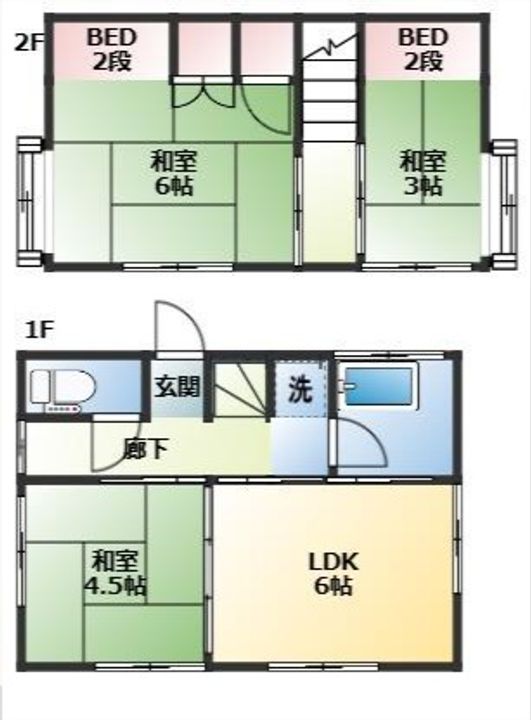 熊本県熊本市西区京町本丁(一戸建)の賃貸物件の間取り
