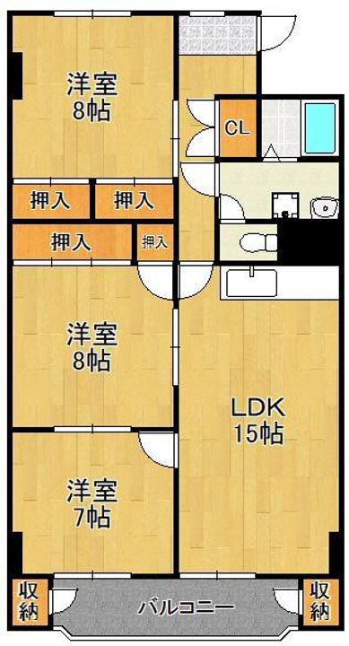 チュリス小倉 813号の間取り
