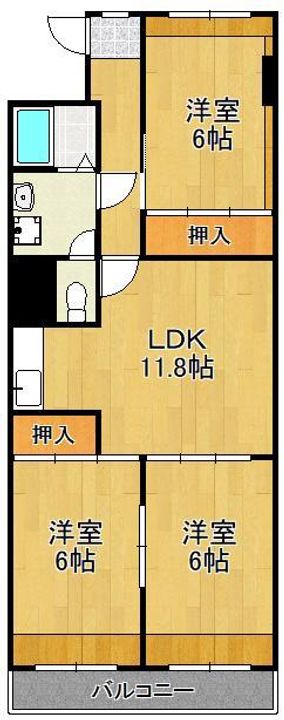 チュリス小倉 902号の間取り