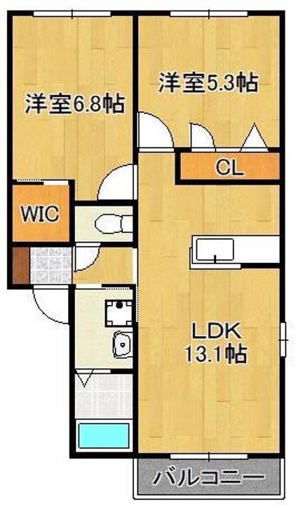 シティパル長行 A棟の間取り