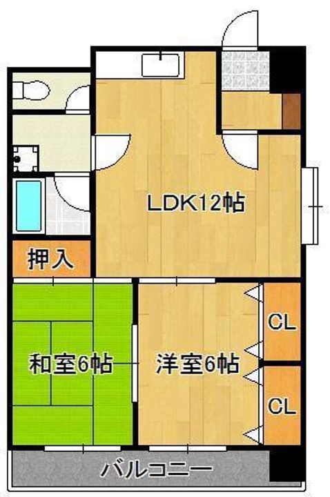 ハニーハイツ三萩野の間取り
