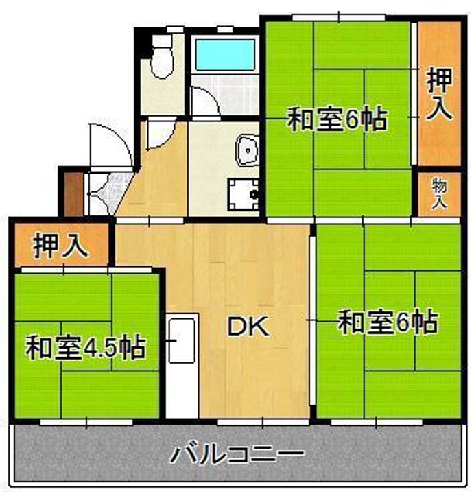 メモリープラザ中間Ⅱの間取り