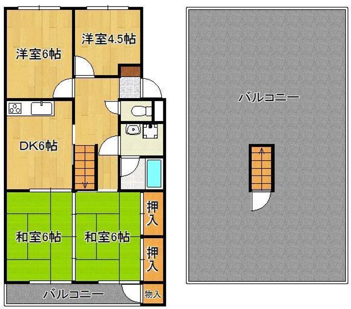 エメラルドマンション茶売 A507の間取り