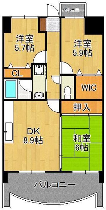 オロマーレ折尾南Ⅰの間取り