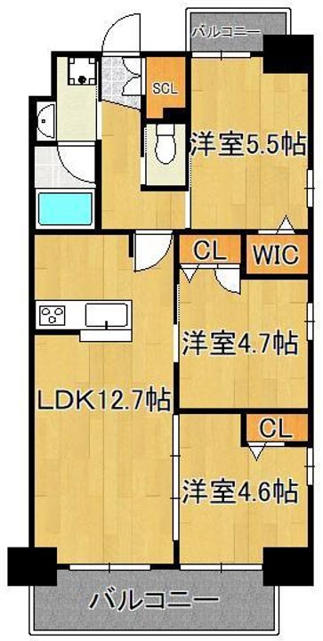 コンダクトレジデンスHIBIKINOの間取り