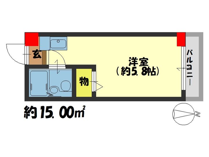 船岡山ハイツ405の間取り