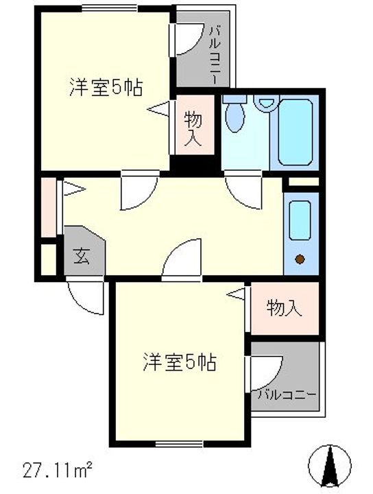 アブレスト西同院5Dの間取り