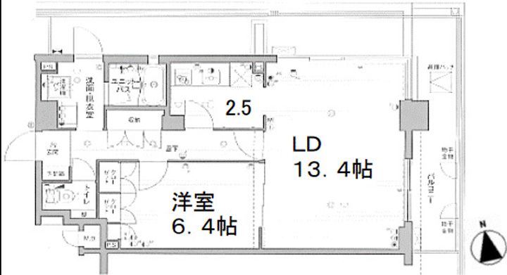 ベラジオ富小路703の間取り