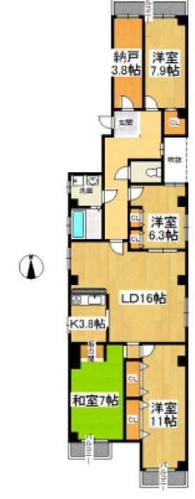 ナベル錦5Fの間取り